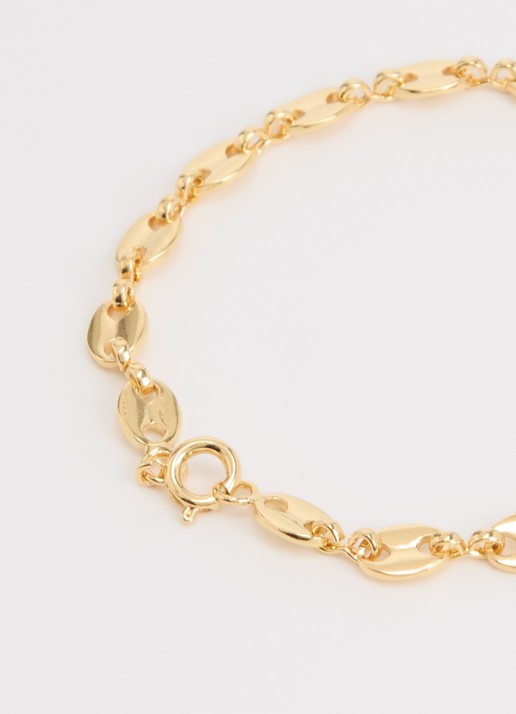 Anna + Nina Fine Coffee Bean armband verguld - detail 2 goud