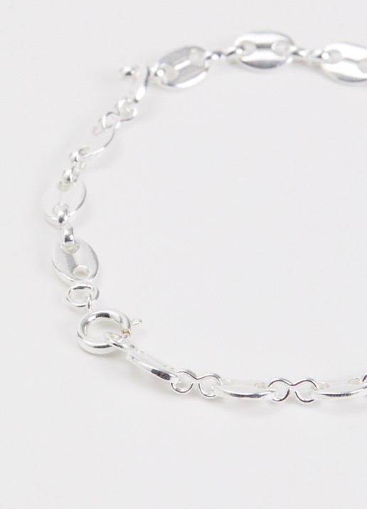 Anna + Nina Fine Coffee Bean armband verguld - detail 2 zilver