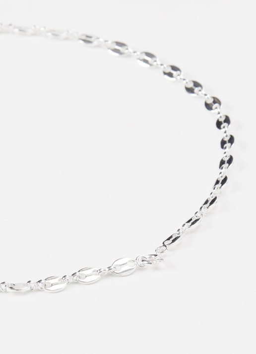Anna + Nina Fine Coffee Bean ketting - detail 3 zilver