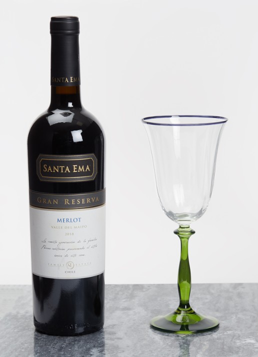 Anna + Nina Freya Optic wijnglas 25 cl - voorkant 2 groen