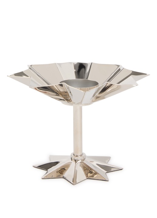 Anna + Nina Frilly Argent waxinelichthouder - voorkant zilver