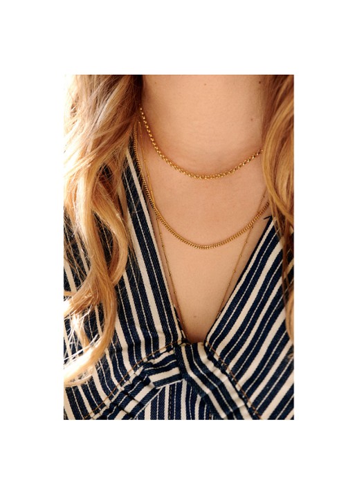 Anna + Nina Jasseron ketting verguld - detail 4 goud