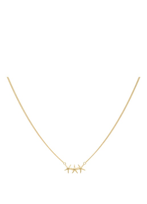 Anna + Nina Ketting Starfish verguld - voorkant goud