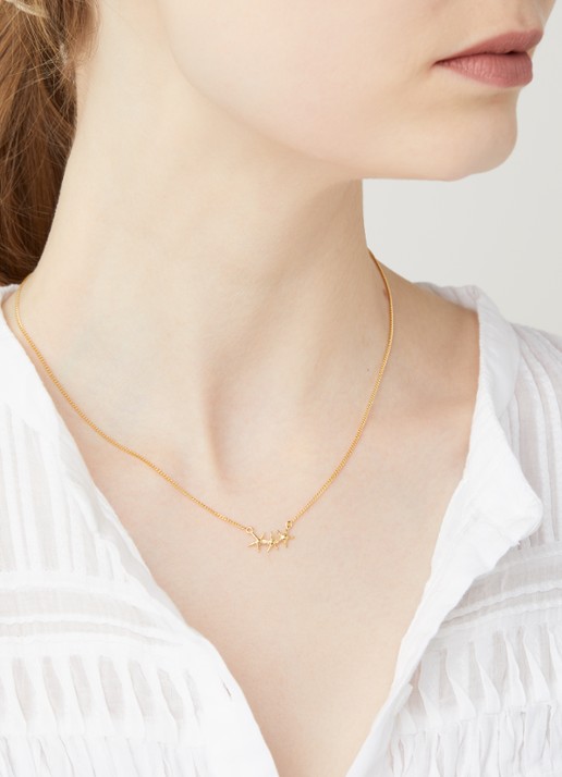 Anna + Nina Ketting Starfish verguld - voorkant 2 goud