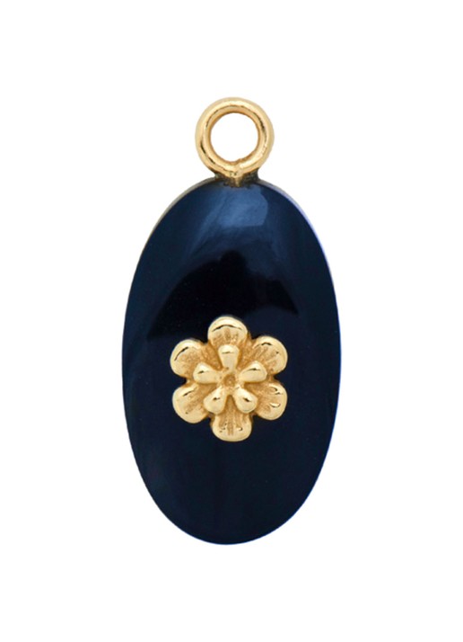 Anna + Nina Lapis Bloom hanger van 14 karaat geelgoud - voorkant geelgoud