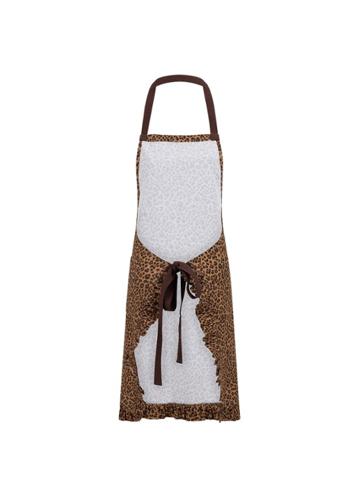 Anna + Nina Leopard keukenschort - detail multicolor