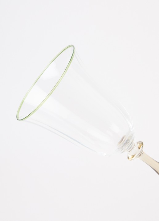 Anna + Nina Lily Optic wijnglas 25 cl set van 2 - detail geel