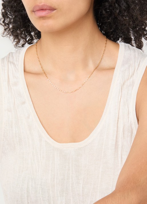 Anna + Nina Link ketting verguld - voorkant 6 goud