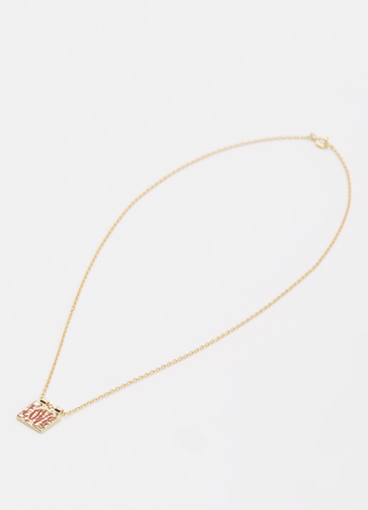 Anna + Nina Love Note ketting verguld - detail 3 goud