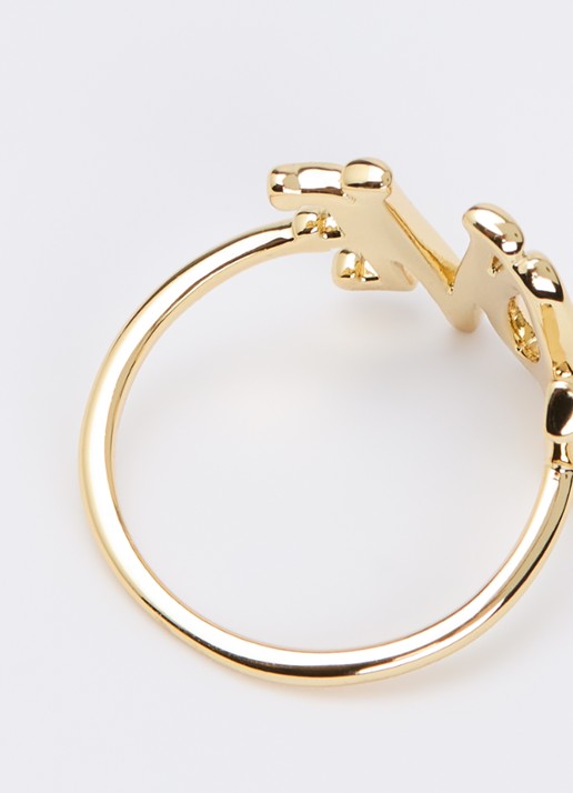 Anna + Nina Love Rules ring verguld - detail goud