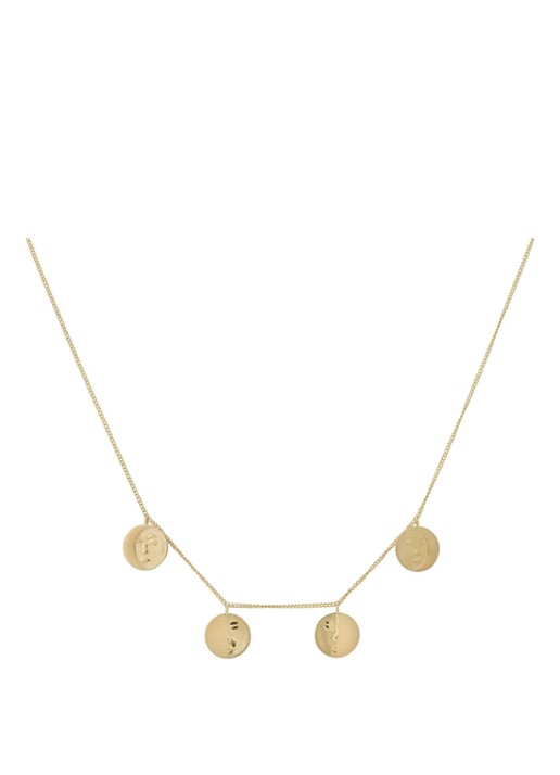 Anna + Nina Lunar ketting verguld - voorkant goud