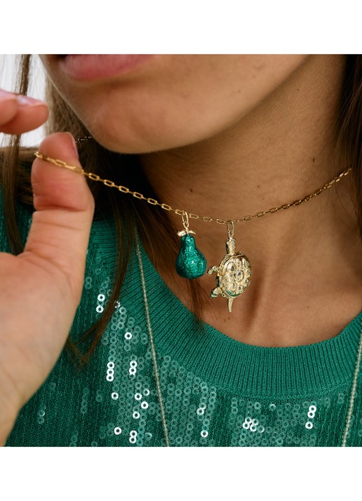 Anna + Nina Lush Pear hanger verguld - detail 2 goud
