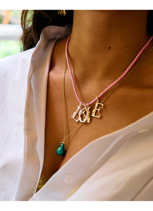 Anna + Nina Lush Pear hanger verguld - detail 3 goud