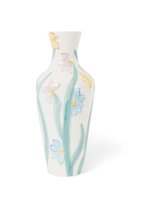 Anna + Nina Magical Flowers vaas 42 cm - voorkant turquoise