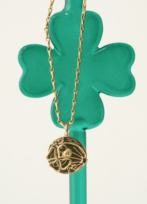 Anna + Nina Memorable luck hanger verguld - detail 4 goud
