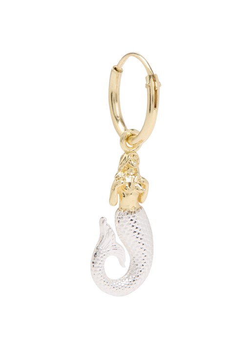Anna + Nina Mermaid oorring verguld - voorkant goud