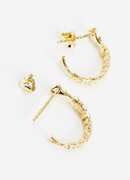 Anna + Nina Mermaid Small oorringen verguld - detail 2 goud