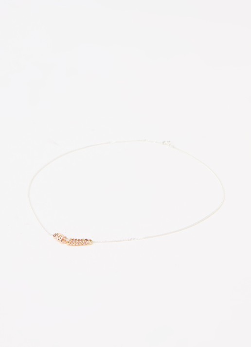 Anna + Nina Mix It Up ketting verguld - detail zilver