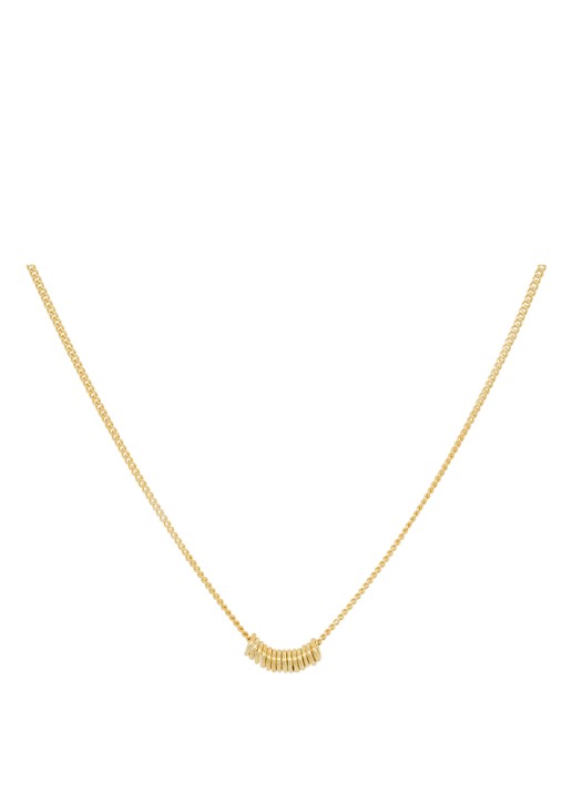 Anna + Nina Multi ring ketting verguld - voorkant goud