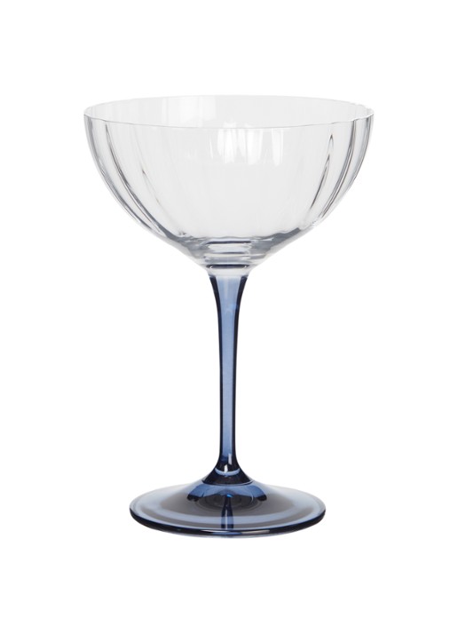 Anna + Nina Ocean champagne glas 15 cl - voorkant 2 staalblauw