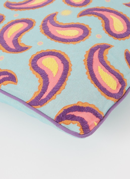 Anna + Nina Paisley sierkussen 50 x 50 cm - detail multicolor