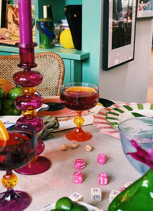 Anna + Nina Paradise cocktailglas - voorkant 3 multicolor