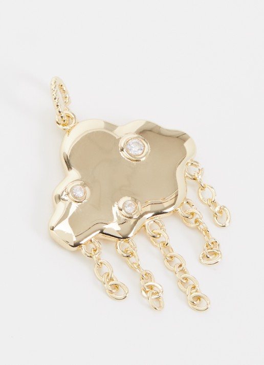 Anna + Nina Pen Head In The Clouds bedel met zirkonia verguld - detail goud