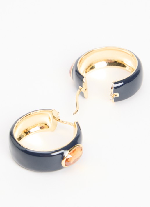Anna + Nina Percy Hoop oorringen verguld - detail 2 goud