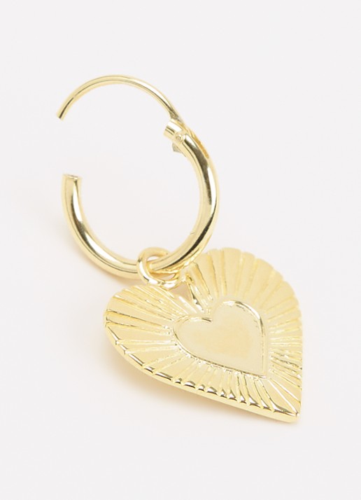 Anna + Nina Rhapsody Love enkele oorring verguld - detail 3 goud