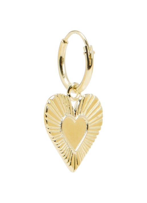 Anna + Nina Rhapsody Love enkele oorring verguld