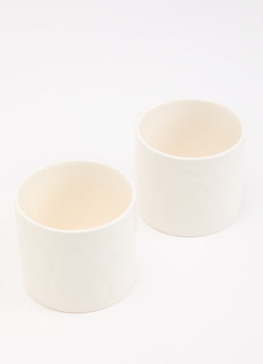 Anna + Nina Royal mok 50 cl set van 2 - voorkant 2 gebroken wit