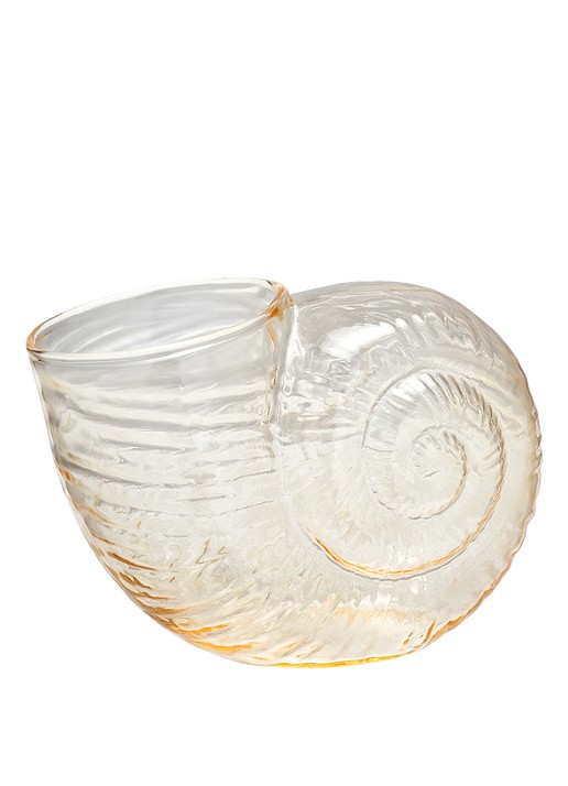 Anna + Nina Sand Shell vaas 10,5 cm - voorkant transparant