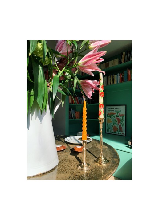 Anna + Nina Tall kandelaar 23 cm - voorkant 2 goud