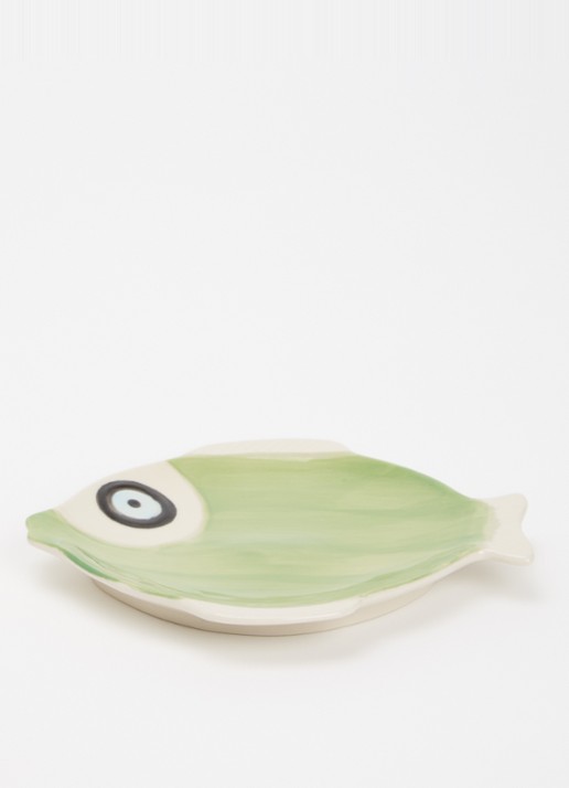 Anna + Nina Tidal Fish serveerschaal 17 cm - voorkant 2 groen
