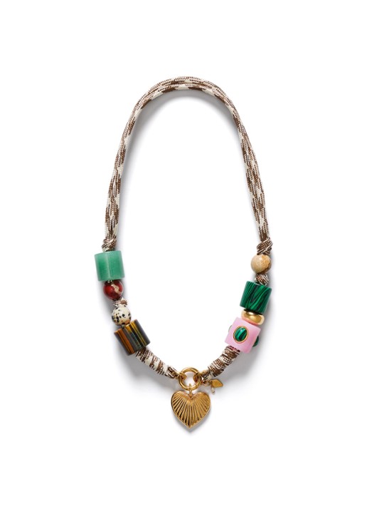 ANNI LU Heartland ketting verguld - voorkant multicolor