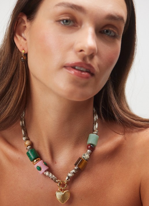 ANNI LU Heartland ketting verguld - voorkant 2 multicolor