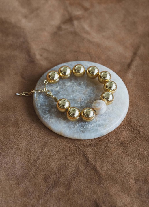 ANNI LU Hi ho kralenarmband verguld - detail goud
