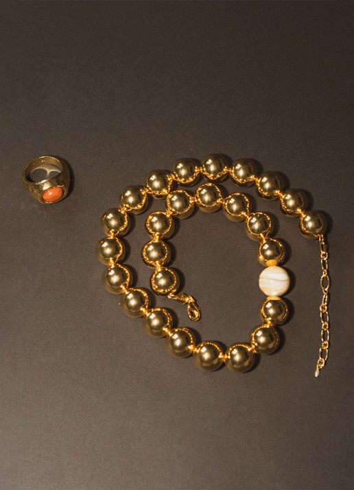 ANNI LU Hi ho kralenketting verguld - detail 3 goud