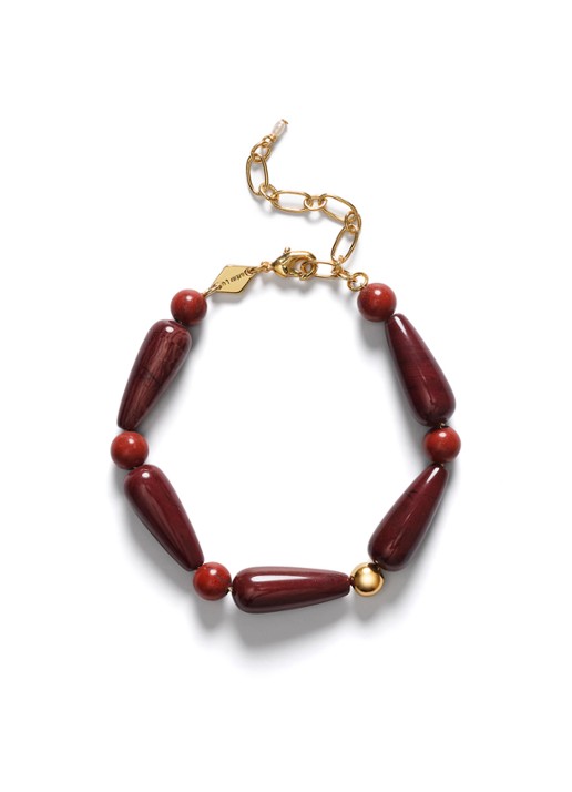 ANNI LU Hot Drops armband  - voorkant bordeauxrood