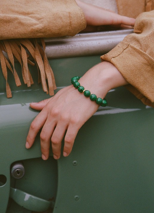ANNI LU Malachite Dreams armband verguld - voorkant 3 groen