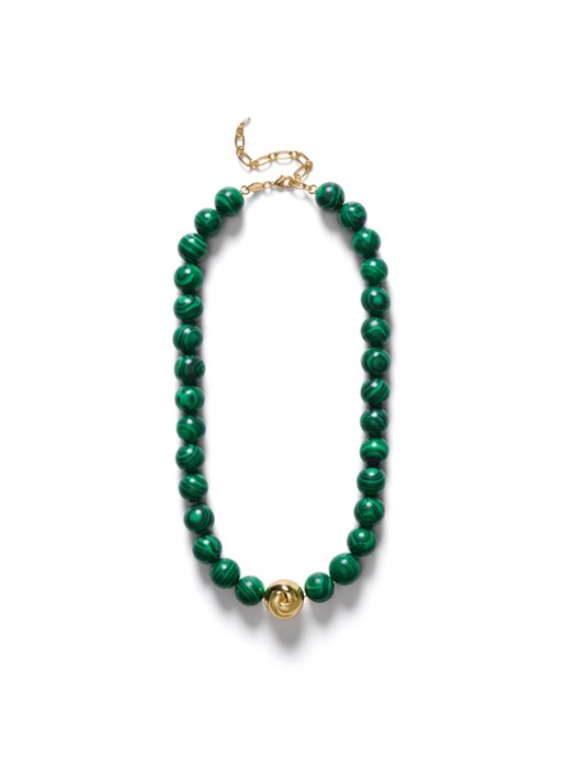 ANNI LU Malachite Dreams ketting verguld - voorkant 3 groen