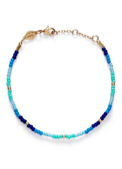 ANNI LU Tie Dye armband verguld - voorkant blauw
