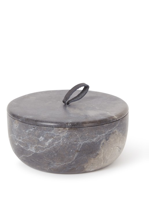 Aquanova Hammam schaal met deksel 17 cm - voorkant grijs