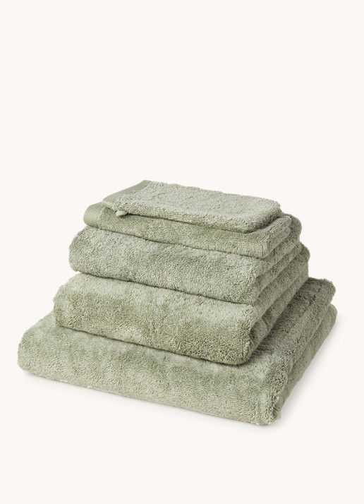 Aquanova London badhanddoek - 600 gr/m2 - 55 x 100 cm - voorkant 3 mosgroen