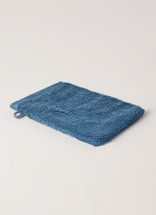 Aquanova London washand 16 x 22 cm - voorkant 3 staalblauw