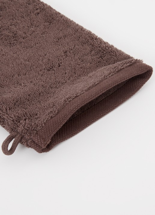 Aquanova London washand - 600 gr/m² - 16 x 22 cm - detail bruin