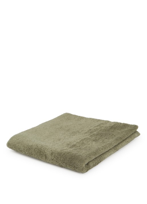 Aquanova Rio handdoek set van 4 - 500 gr/m2 - voorkant mosgroen