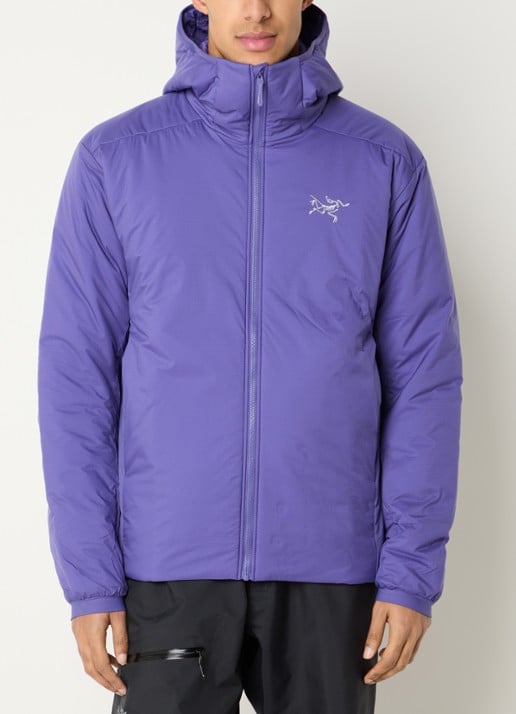 Arc'teryx Atom SV gewatteerd jack met capuchon en ritszakken - detail blauw