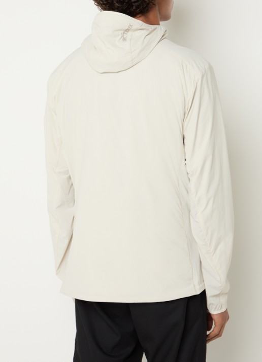 Arc'teryx Atom windjack met ritszakken en capuchon - achterkant beige