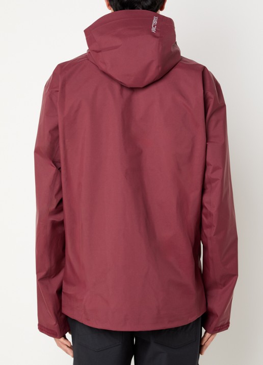 Arc'teryx Beta Gore-Tex windjack met logoborduring en ritszakken - achterkant 3 bordeauxrood